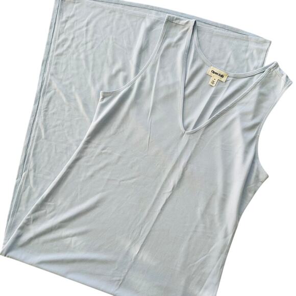 Open Edit Reversible 2 Way Maxi Dress Modal Size Medium Feather Blue Side Slit - Picture 2 of 8